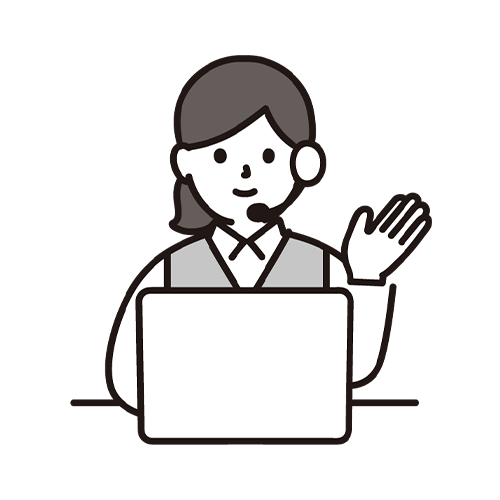 マイク付きヘッドセットをつけて手を挙げている人物