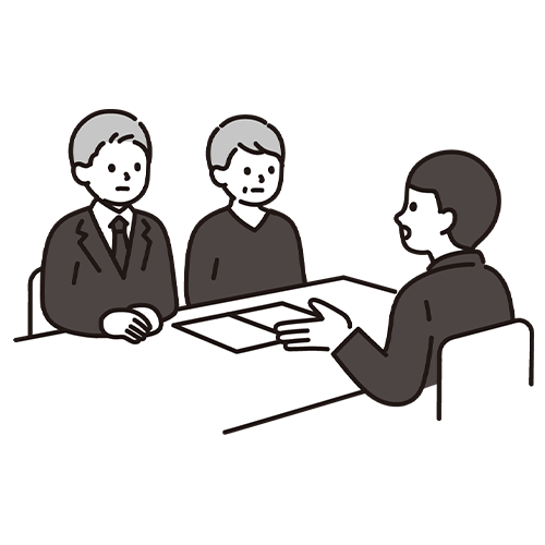 情報を探す斎場の施設内の様子